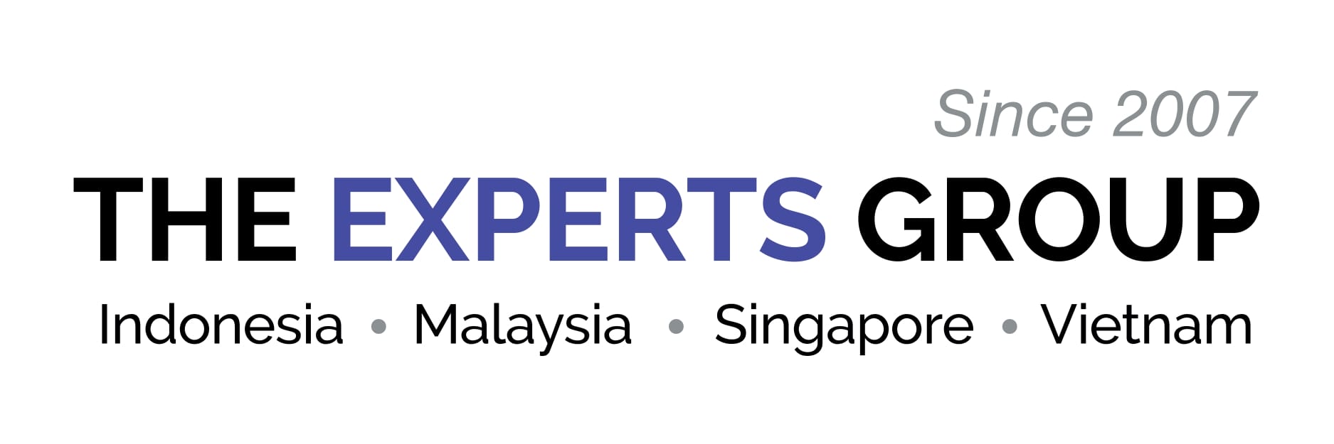 The Experts Group logo: Business experts since 2007. Serving Indonesia, Malaysia, Singapore, Vietnam.
