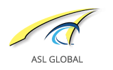 ASL Global logo: stylized wave design with company name