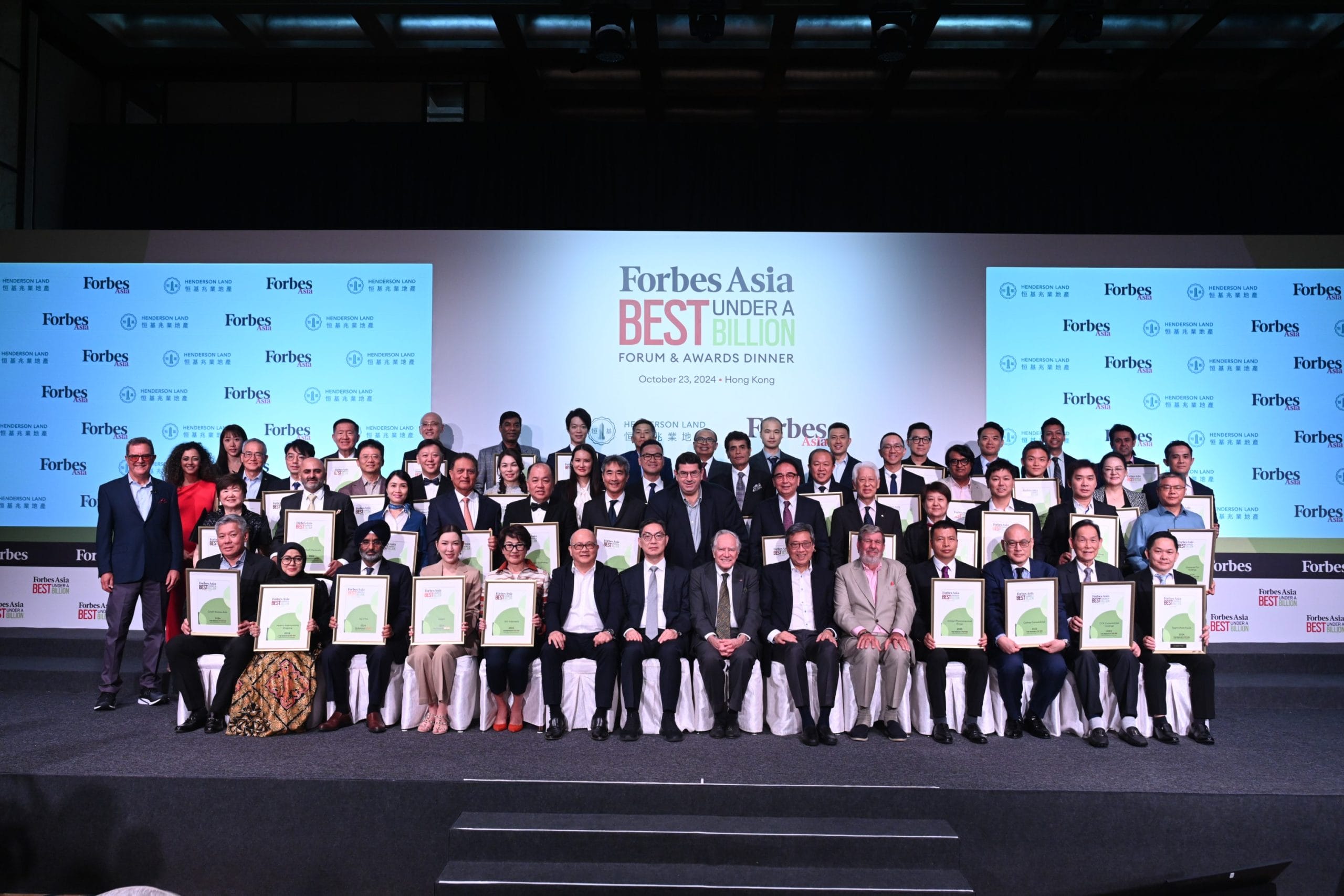Credit Bureau Asia Limited team at the Forbes Asia's Best Under a Billion awards dinner.